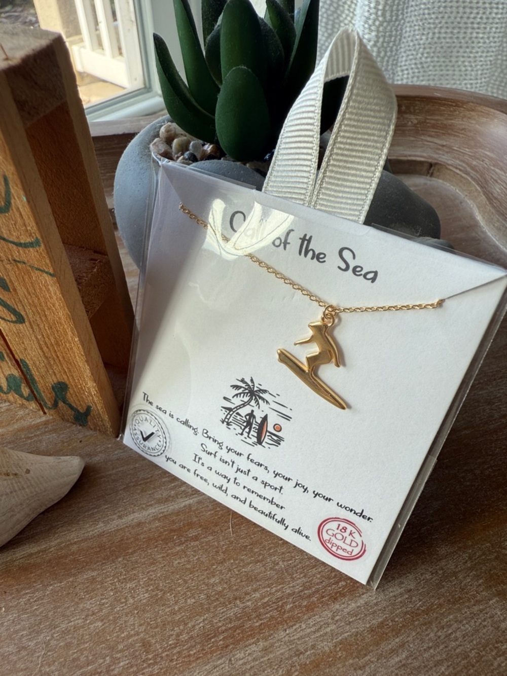 Gold Surfer Pendant Necklace - Picture 7 of 14